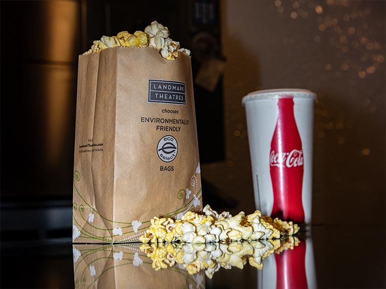 Landmark Theatres popcorn and pop